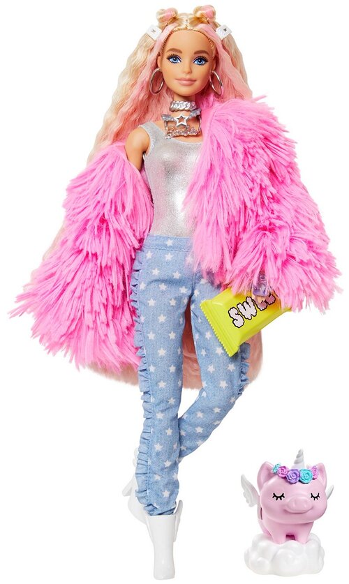 Кукла Barbie Экстра в розовой куртке GRN28 разноцветный