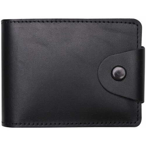 фото Кошелек кожевенная мануфактура, черный + светло-коричневый, с магнитной защитой, в деревянной упаковке