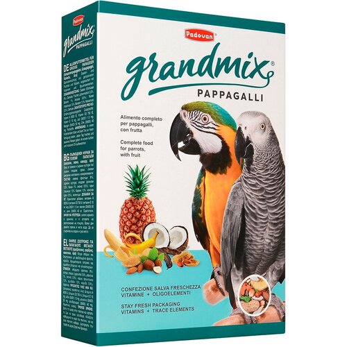 PADOVAN GRANDMIX PAPPAGALLI корм для крупных попугаев (600 гр х 4 шт) padovan wellness mix for parrots корм для крупных попугаев 750 гр х 4 шт