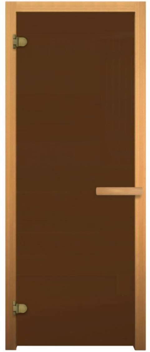 Дверь стеклянная Бронза 2010х810мм (6мм 2 петли 716 GB коробка осина)
