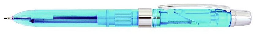Ручка многофункциональная PENAC ELE-001: 2 стержня синего и красного цветов 0,35мм +Карандаш механический 0,5мм НВ, ластик, цвет корпуса: голубой, в прозрачном пластиковом футляре