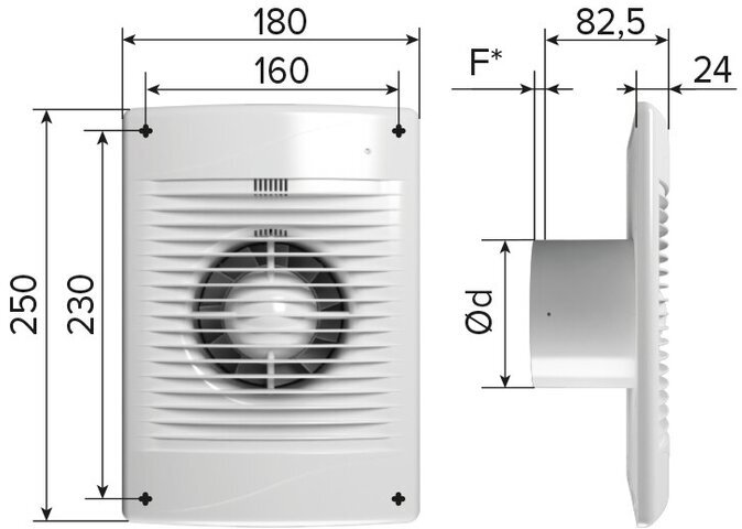 Вентилятор вытяжной DiCiTi STANDARD 5C, 125мм, gray metal (серый) 20 Вт с обратным клапаном, малошумным - фотография № 4