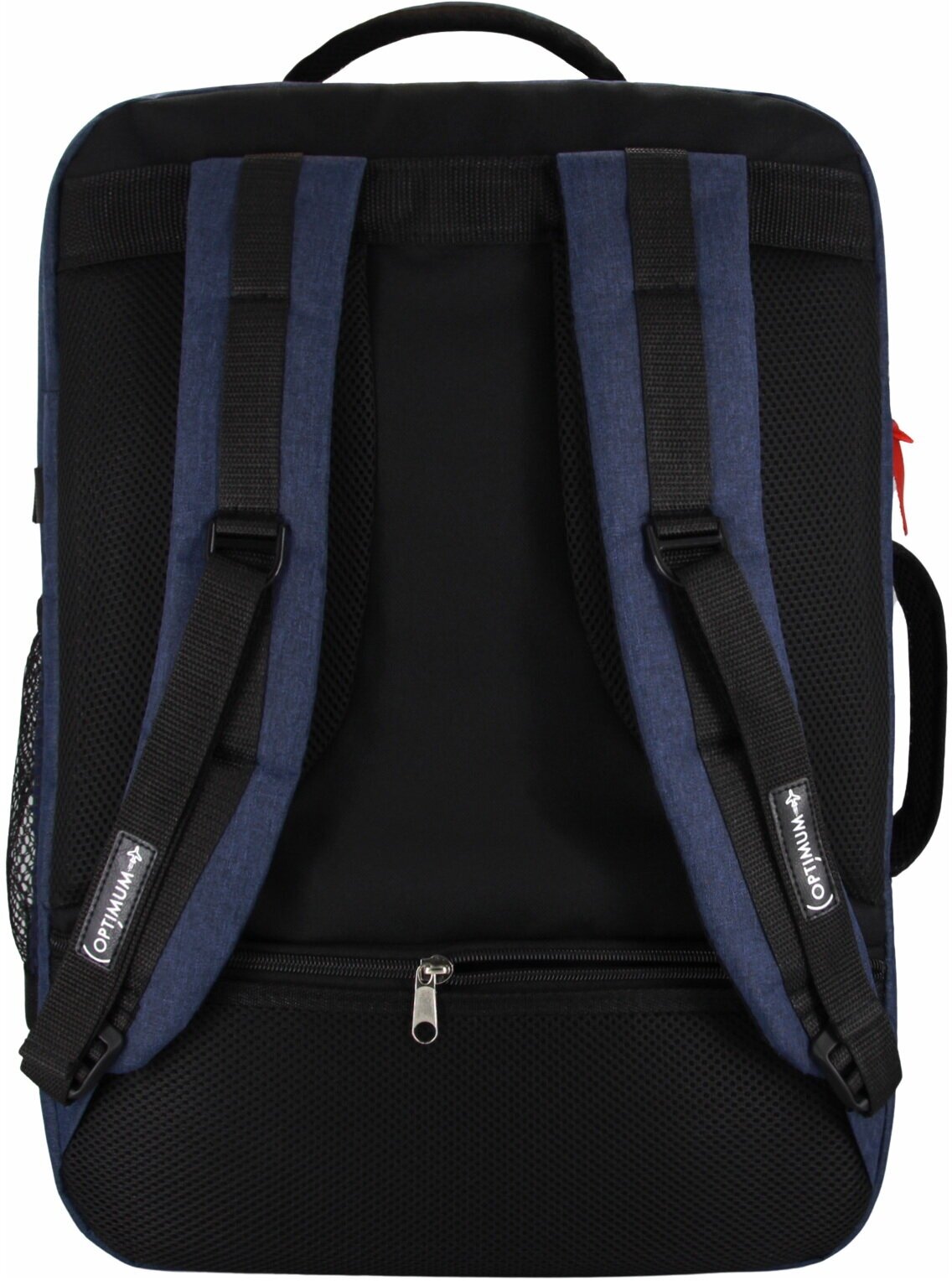 Сумка дорожная сумка-рюкзак Optimum, 44 л, 55х40х20 см, ручная кладь, отделение для ноутбука, фиксирующие ремни, водонепроницаемая, синий - фотография № 14