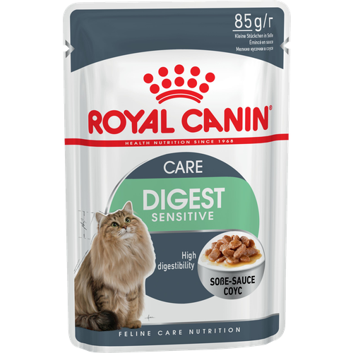 royal canin digest sensitive кусочки в соусе для кошек с чувствительным пищеварением 85 гр 6 уп Влажный корм для взрослых кошек Royal Canin Digest Sensitive (Дайджест Сенситив) с чувствительным пищеварением, соус, 24 х 85г