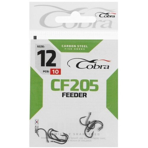 крючок cobra feeder classic 012 COBRA Крючки Cobra FEEDER, серия CF205, № 012, 10 шт.