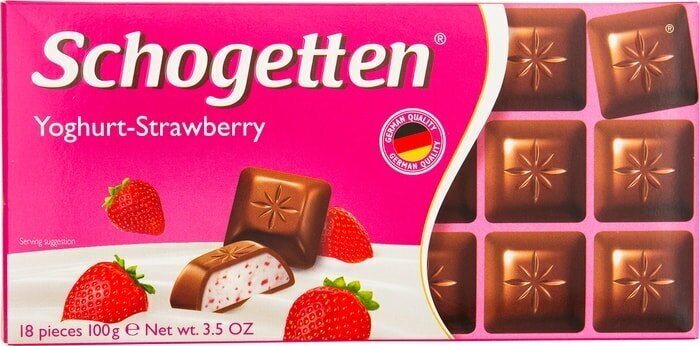 Шоколад Schogetten Yogurt-Strawberry молочный с клубнично-йогуртовой начинкой, 100 г - фотография № 7