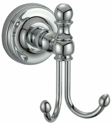 GANZER крючок двойной для ванной комнаты, металлический, хром