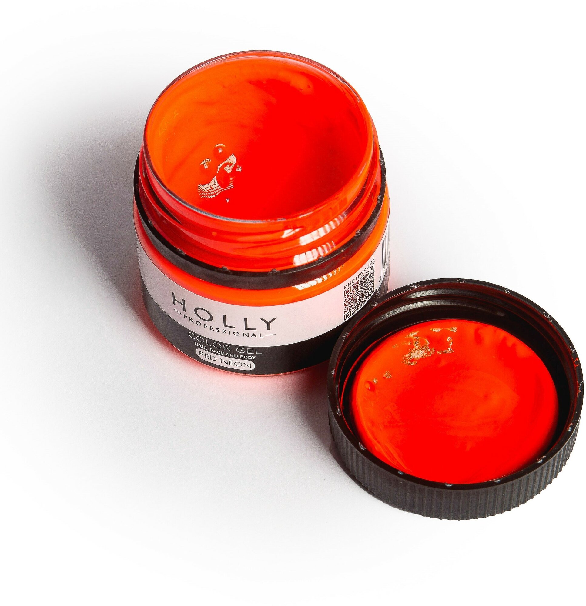 Holly Professional Неоновый грим на гелевой основе / краска для лица, волос и тела Color Gel Red Neon