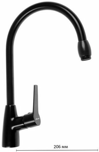 Смеситель для раковины A55300F, однорычажный, высокий излив, латунь, черный