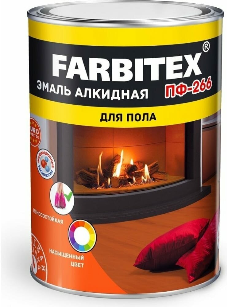 Эмаль ПФ-266 для пола FARBITEX (Артикул: 4300011427; Цвет: Светлый орех; Фасовка = 2,7 кг) - фотография № 3