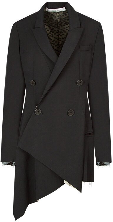 Пиджак Alessandra Marchi, средней длины, силуэт прилегающий, размер 44, черный