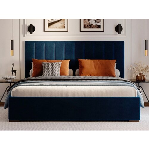 Кровать OLIVIA двуспальная 180х200, с мягким изголовьем, кровать из микровелюра седьмой категории