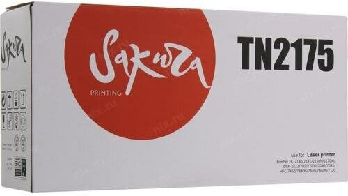 Картридж Sakura Printing SAKURA TN2175 для Brother, черный, 2600стр.