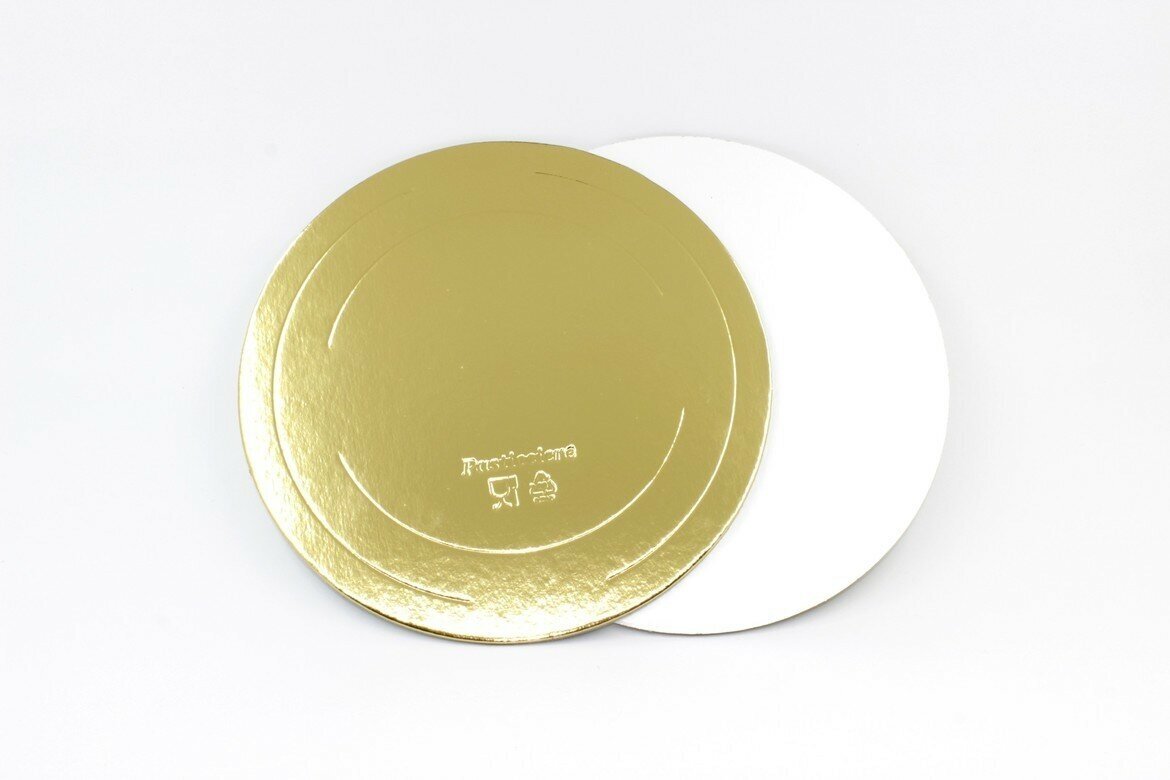 Подложка для торта 3,2 мм. Золото/белый жемчуг d=22 см. 3 шт