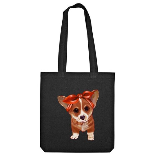 Сумка шоппер Us Basic, черный сумка корги девочка щенок оранжевый