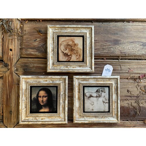 Настенный декор с каменной плиткой (3шт) 20x20x2, плитка 10x10 см