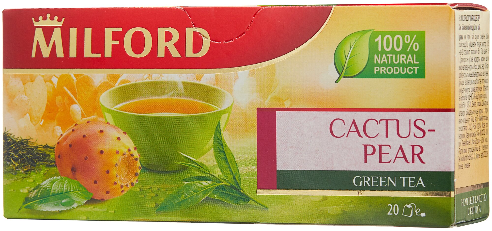 Чай зеленый Milford ягода опунции в пакетиках, 20 шт. - фотография № 2