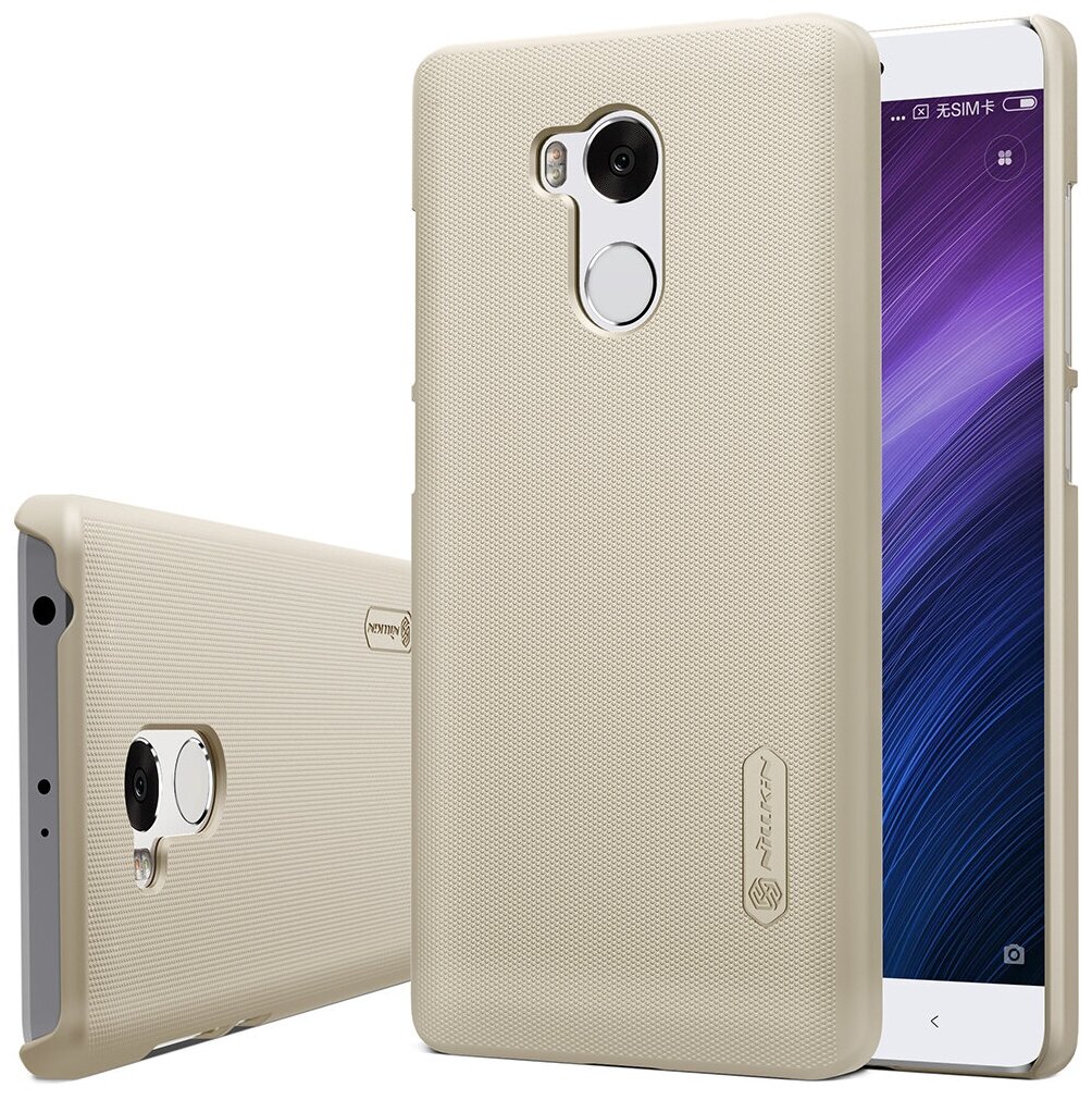 Накладка Nillkin Frosted Shield пластиковая для Xiaomi Redmi 4 Pro (32Gb) Gold (золотая) + пленка