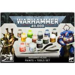 Аксессуар для Warhammer Games Workshop Набор Краски и инструменты Вархаммер 40000 (40K PAINTS + TOOLS ENG/SPA/PORT/LATV/ROM) (2023) - изображение