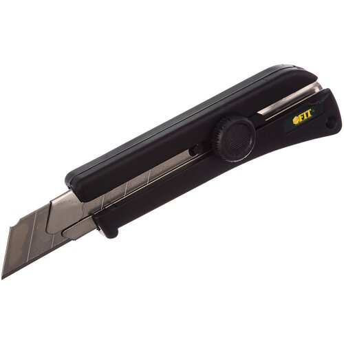 нож канцелярский строительный монтажный нож fit 10325 25 мм усиленный с вращающимся прижимом эластичная ручка профи Монтажный нож FIT 10325, 25 мм