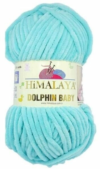 Пряжа Himalaya Dolphin Baby - 5 шт, Светлая бирюза (80335), 120м/100г, 100% полиэстер /Гималая Долфин Беби/