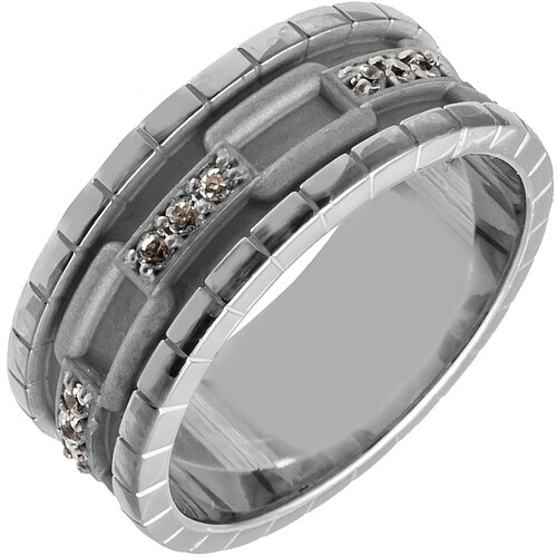 Кольцо обручальное Marring, серебро, 925 проба, родирование, топаз, размер 20, серебряный