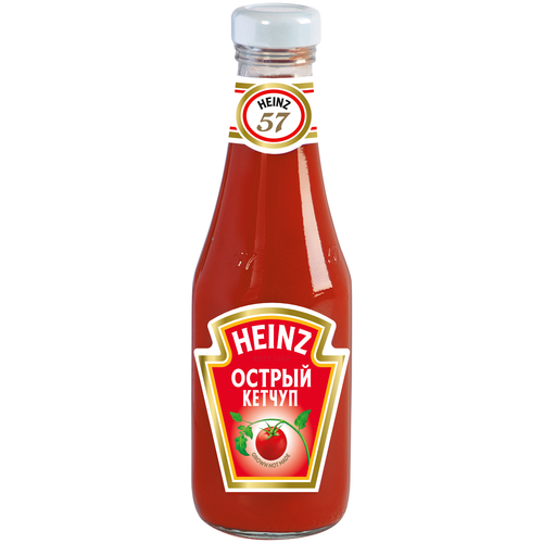 фото Кетчуп heinz острый, стеклянная бутылка 342 г