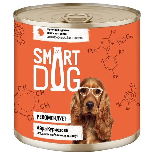Влажный корм для собак Smart Dog индейка 1 уп. х 10 шт. х 850 г (для мелких пород) влажный корм для собак smart dog курица потроха 1 уп х 10 шт х 400 г для мелких пород