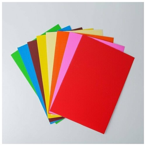 Набор цветной бумаги Гофрированная 8 шт 160 гм 21х297 см 750₽