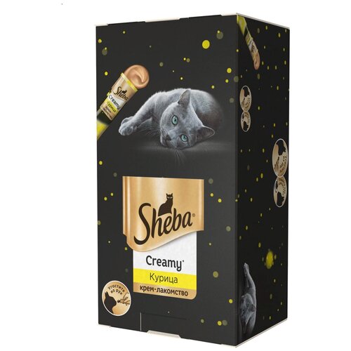 Sheba Creamy крем лакомство для кошек с курицей 3*12гр