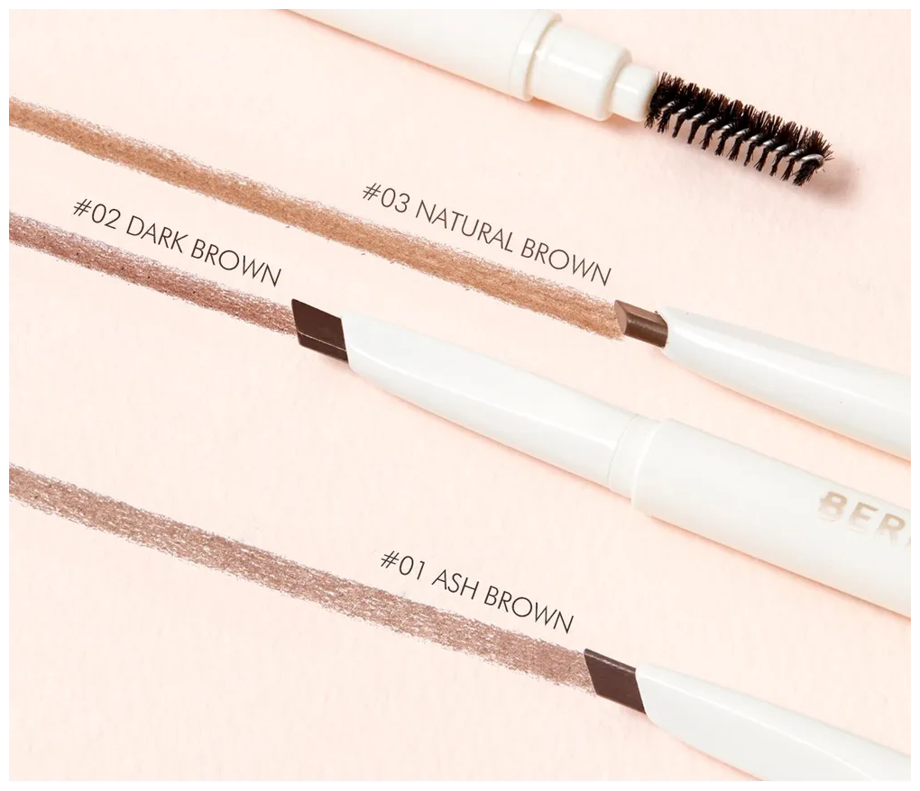 Карандаш для бровей Berrisom Real Me Easy Brow 01 Ash Brown, 0.3 г (СГ до 11.2024г.)