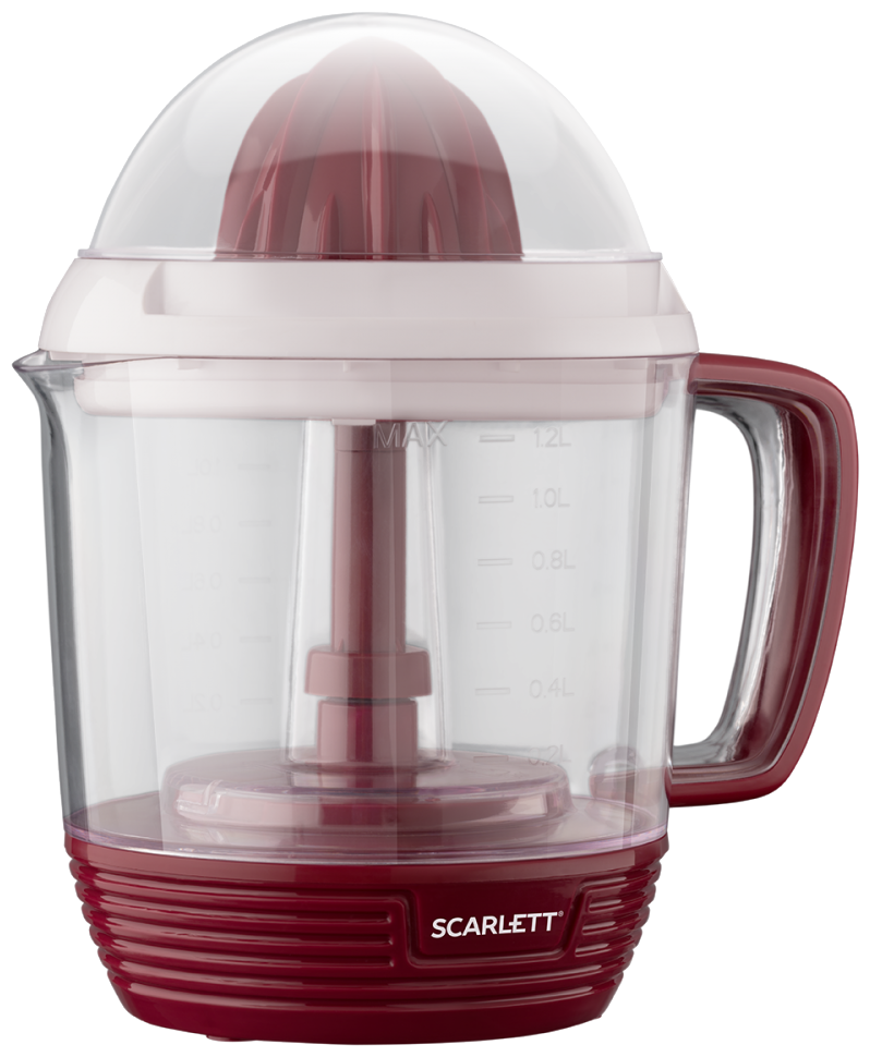 Соковыжималка Scarlett SC-JE50C08, белый/бордовый