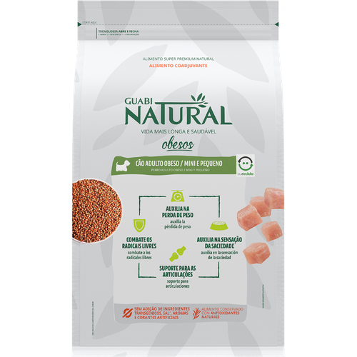 Guabi Natural Dog OBESITY cухой корм для взрослых собак мелких пород с избыточным весом цыпленок и коричневый рис 1,5 кг