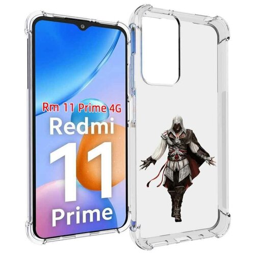 Чехол MyPads Assassin's-Creed мужской для Xiaomi Redmi 11 Prime 4G задняя-панель-накладка-бампер