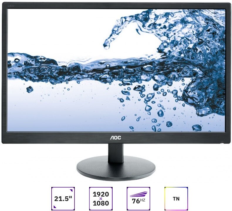 Монитор 21.5" AOC E2270SWHN TN, 1920x1080, черный