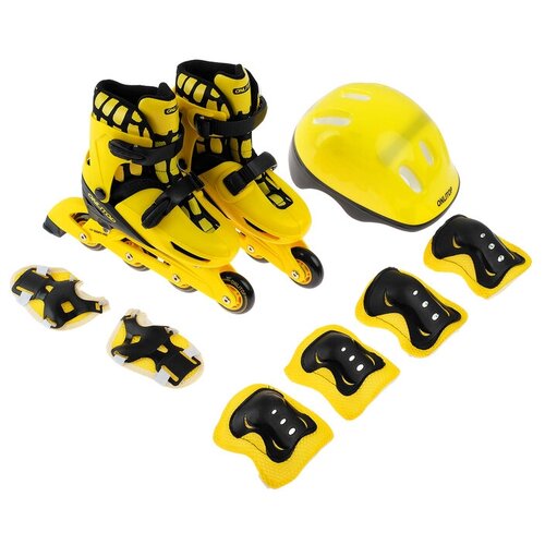 фото Набор ролики раздвижные+защита, размер 30-33, колеса pvc 64 мм, пластиковая рама 4605235 onlitop