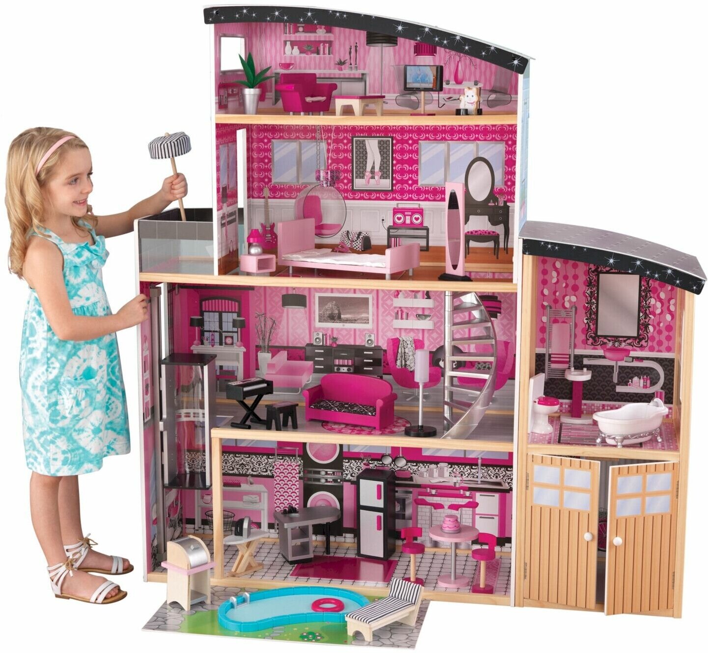 Большой кукольный дом KidKraft для Barbie (Барби) Сияниес мебелью - фото №17