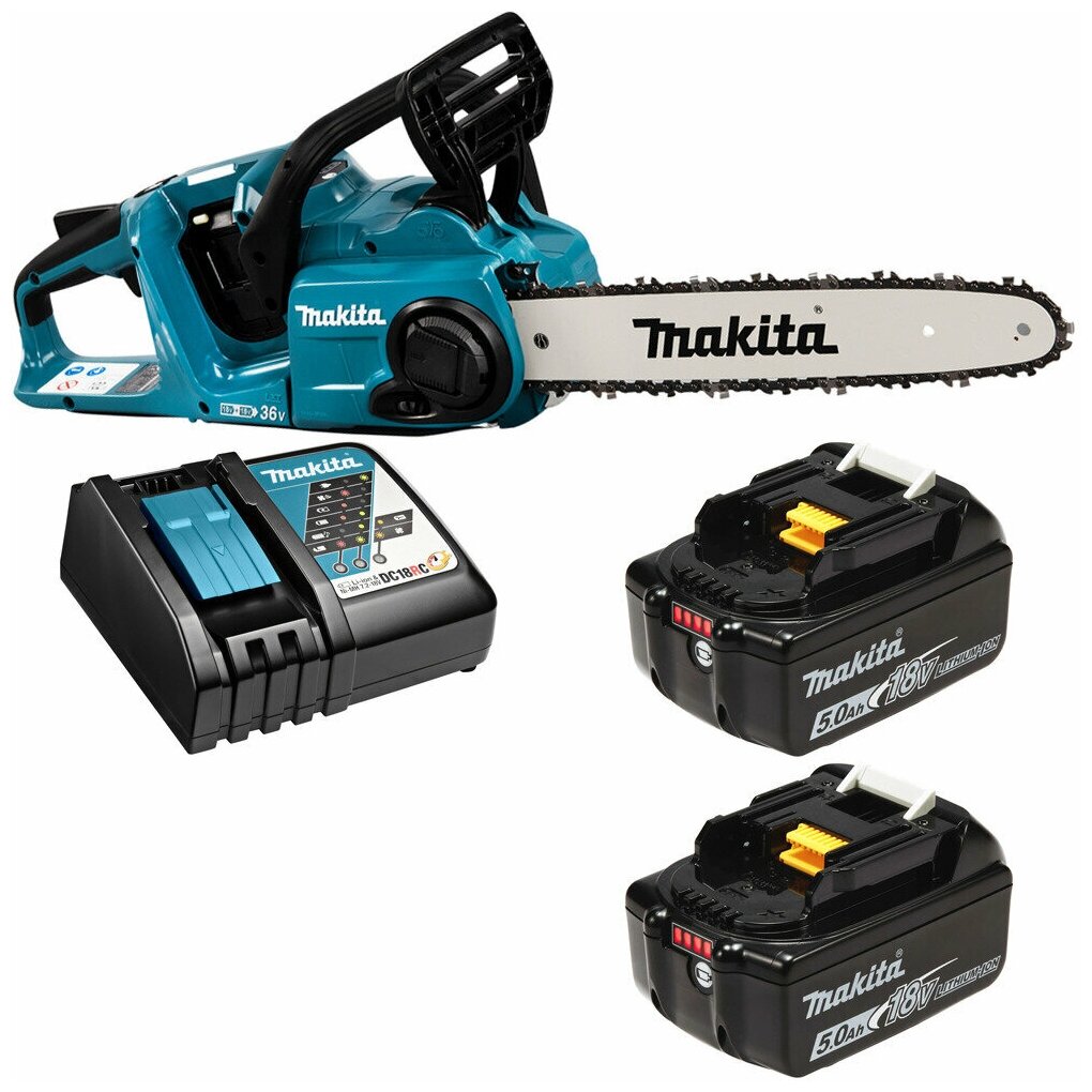 Пила цепная аккумуляторная 35см 36В Li-Ion 2х5Ач Makita DUC353RT2