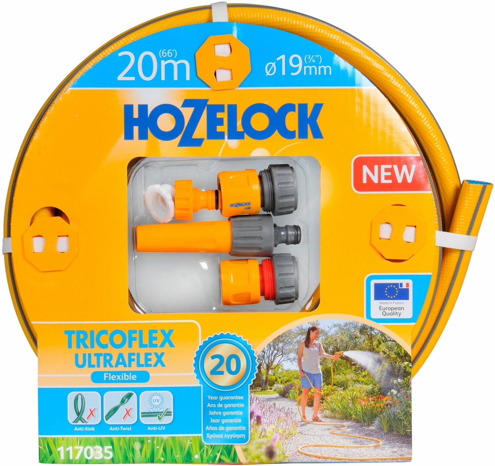 Шланг для полива HOZELOCK Tricoflex Ultraflex Starter Set 3/4 дюйма 20 м