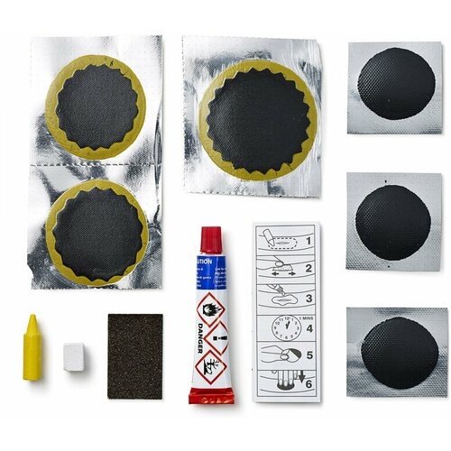 фото Аптечка weldtite для мото/fat bike 6 суперзаплаток (1 увелич. р-ра+3 малых и 2 средних)+ клей 5г+шкурка