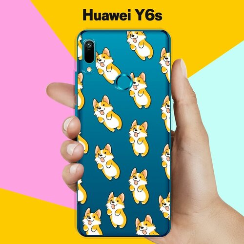 Силиконовый чехол Узор из корги на Huawei Y6s силиконовый чехол узор из корги на huawei y6s