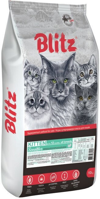 Сухой корм BLITZ KITTEN / для котят с индейкой/ 10 кг