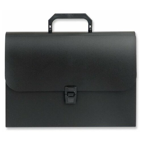 Папка-портфель Attache (А4, 250x370мм, 1 отделение, пластик, замок, с ручками) черная