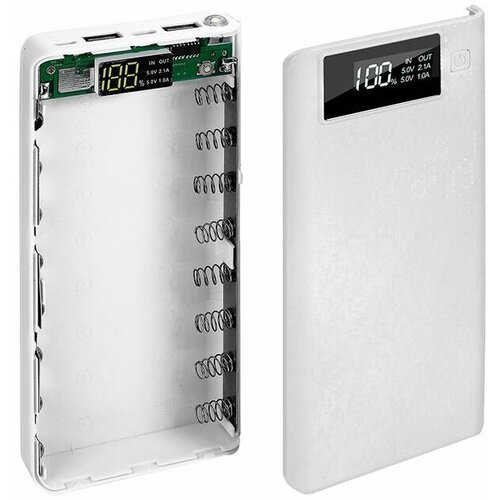 Power bank пустой корпус с платой 18650x8 Q8 белый 58000₽