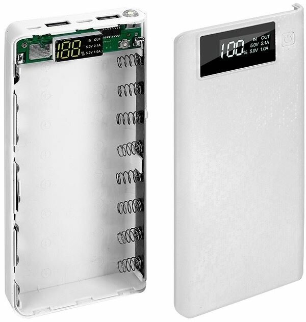 Power bank пустой корпус с платой 18650x8 Q8 белый