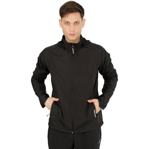Куртка Rukka для бега, силуэт прямой, складывается в карман, карманы, вентиляция, светоотражающие элементы, ветрозащитная, размер S, черный