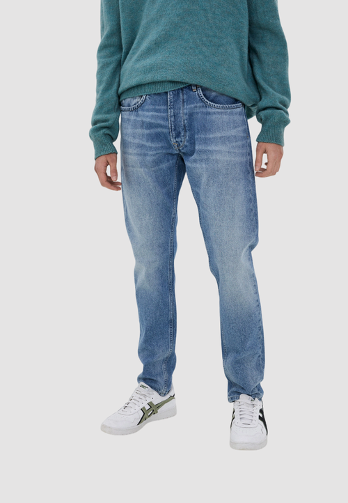 Джинсы Pepe Jeans, прямой силуэт, средняя посадка, размер 33, голубой