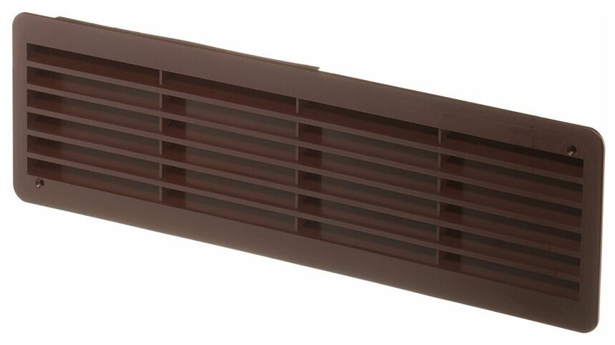 Решетка вентиляционная полипропиленовая переточная 450х131 мм коричневая (2 шт.) - фотография № 1