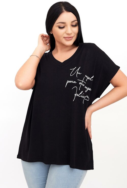 Женская футболка Бэтти Черный 52 Вискоза Lika Dress