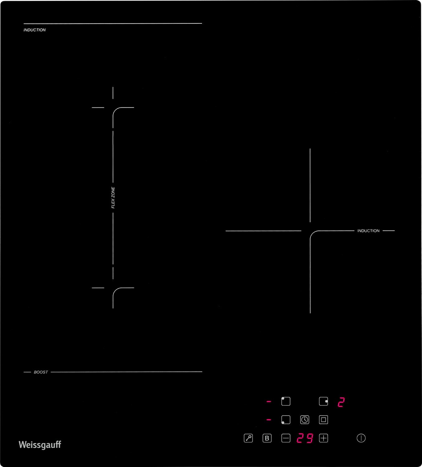 Индукционная варочная панель WEISSGAUFF HI 430 BFZ, индукционная, независимая, черный - фото №7